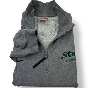 Nike Team Gray Michigan State Spartans‎ Baseball ¼ Zip Pullover Sweater Large
